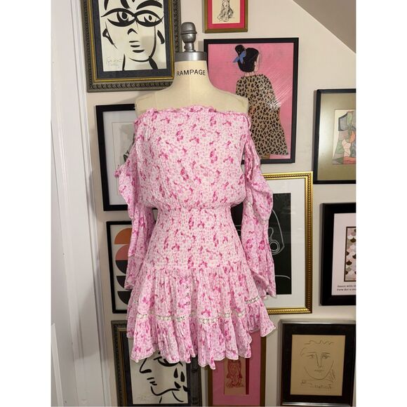 Sunday St Tropez women’s pink Cecilia off the shoulder modal dress O/S - Picture 3 of 7